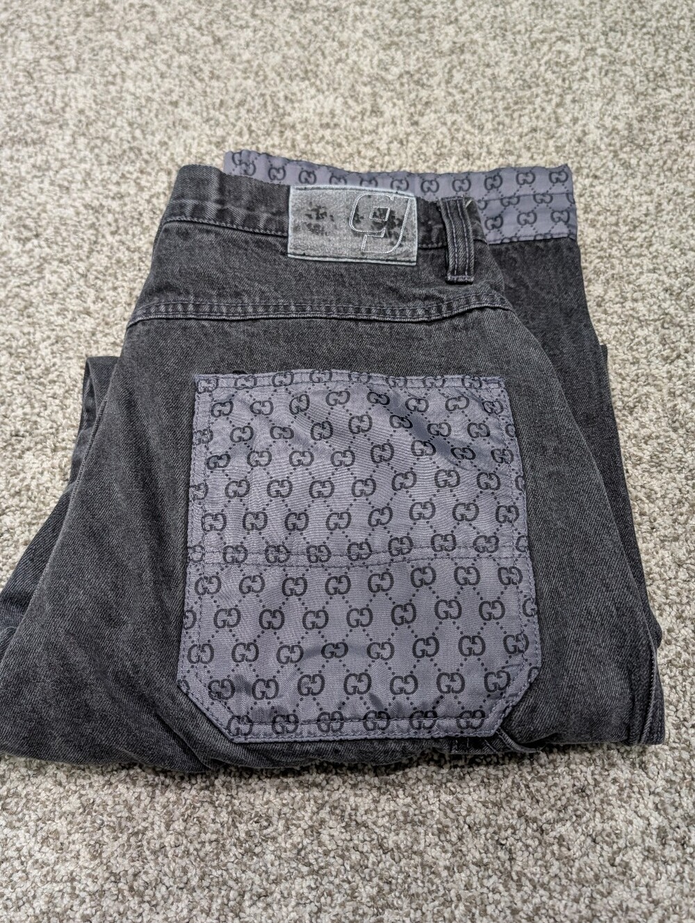 Vintage GodBody Jeans Size 36 Baggy Loose Fit Y2K Hip Hop Skater Black